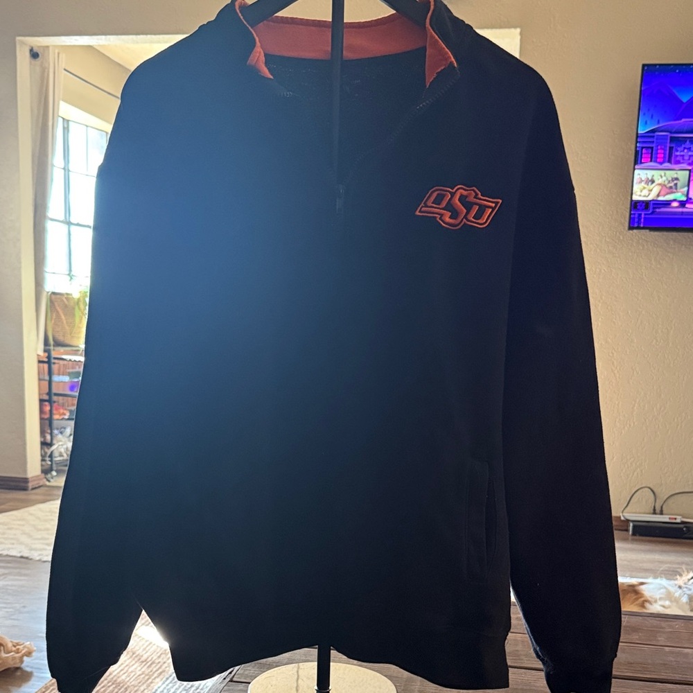 Colosseum Black and Orange Quarter-Zip Pullover
